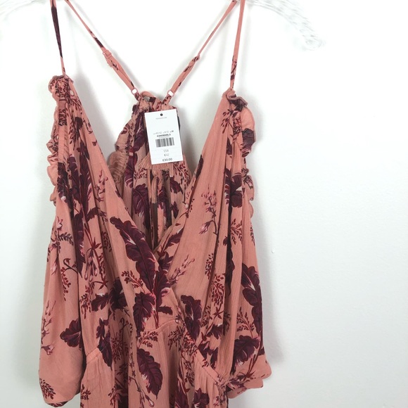 Topshop cold shoulder floral Romper pink medium - Picture 8 of 10